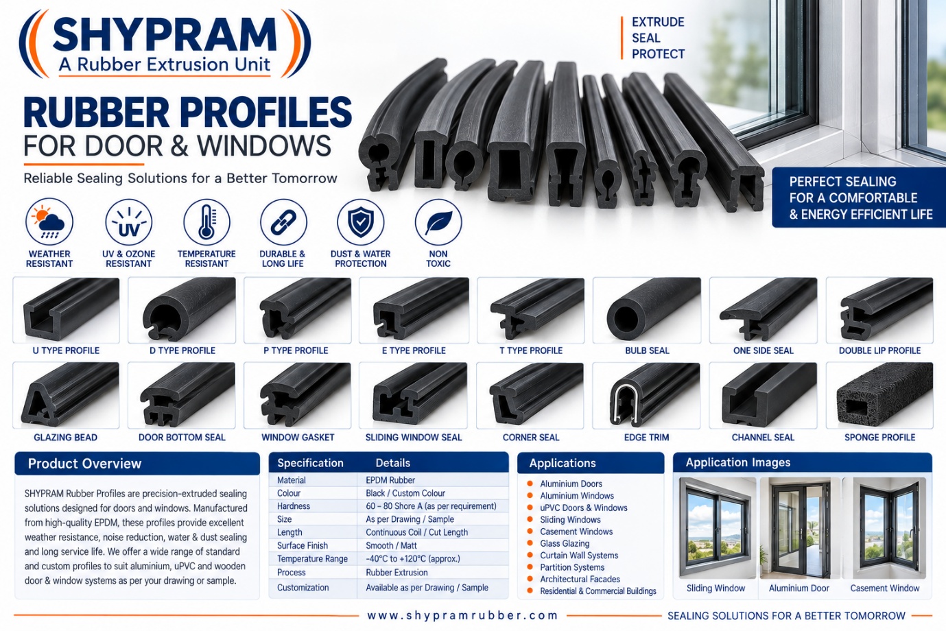 Rubber Profile For Door Windows