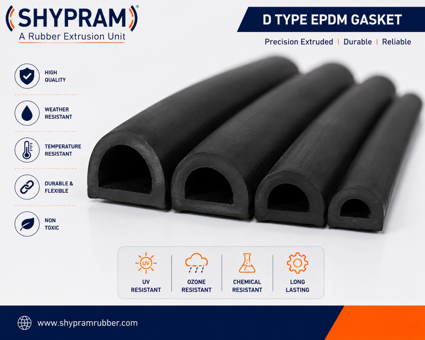 EPDM Rubber D Shape Profile